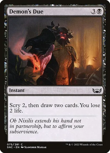 Demon's Due 75, carta de Magic: The Gathering de Streets of New Capenna