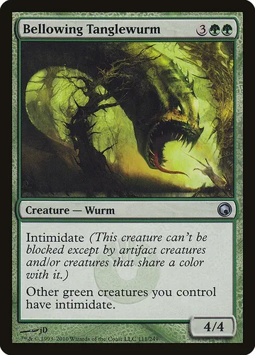 Bellowing Tanglewurm 111, carta de Magic: The Gathering de Scars of Mirrodin