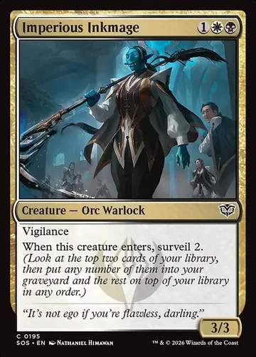 Imperious Inkmage 195, carta de Magic: The Gathering de Secrets of Strixhaven