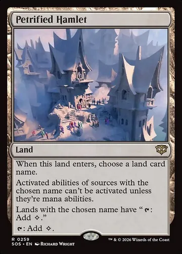 Petrified Hamlet 259, carta de Magic: The Gathering de Secrets of Strixhaven