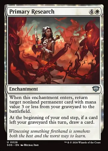 Primary Research 26, carta de Magic: The Gathering de Secrets of Strixhaven