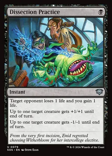 Dissection Practice 79, carta de Magic: The Gathering de Secrets of Strixhaven