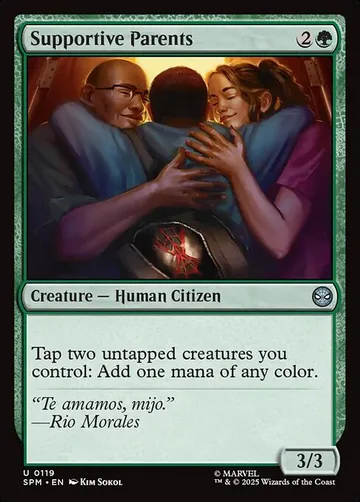Supportive Parents 119, carta de Magic: The Gathering de Marvel's Spider-Man