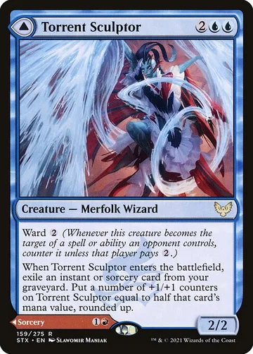 Torrent Sculptor // Flamethrower Sonata 159, carta de Magic: The Gathering de Strixhaven: School of Mages