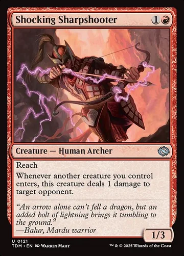 Shocking Sharpshooter 121, carta de Magic: The Gathering de Tarkir: Dragonstorm