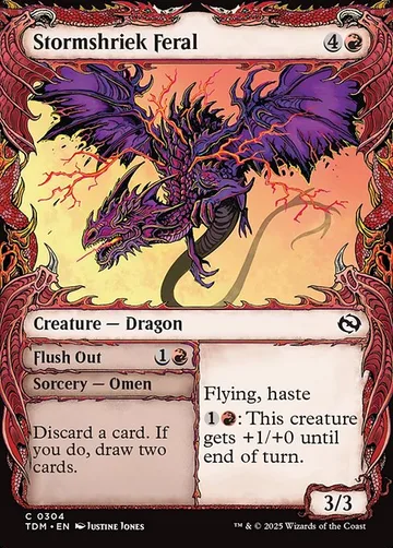 Stormshriek Feral // Flush Out 304, carta de Magic: The Gathering de Tarkir: Dragonstorm