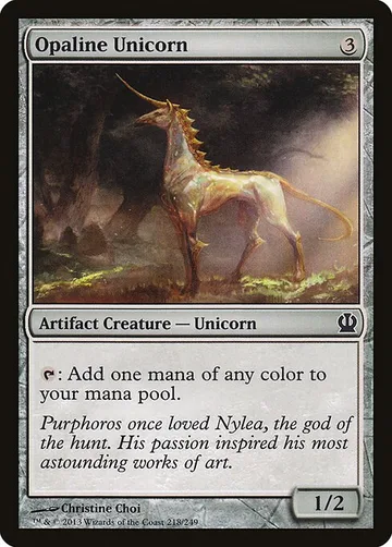 Opaline Unicorn 218, carta de Magic: The Gathering de Theros