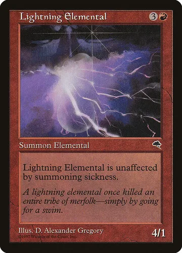 Lightning Elemental 186, carta de Magic: The Gathering de Tempest