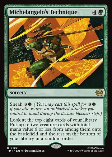 Michelangelo's Technique 122, carta de Magic: The Gathering de Teenage Mutant Ninja Turtles