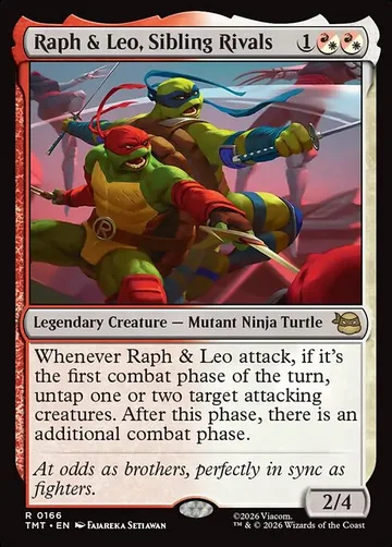 Raph & Leo, Sibling Rivals 166, carta de Magic: The Gathering de Teenage Mutant Ninja Turtles