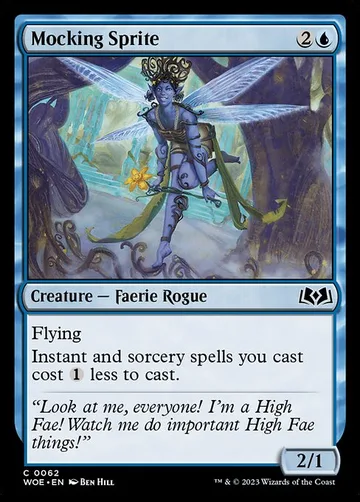 Mocking Sprite 62, carta de Magic: The Gathering de Wilds of Eldraine