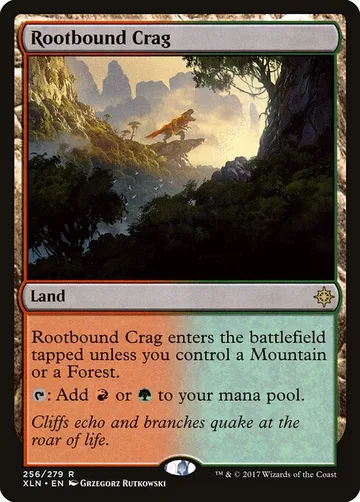 Rootbound Crag 256, carta de Magic: The Gathering de Ixalan
