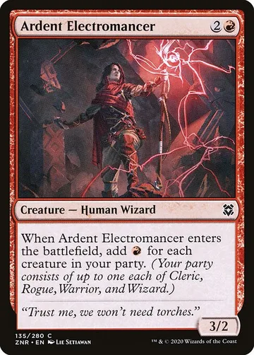 Ardent Electromancer 135, carta de Magic: The Gathering de Zendikar Rising
