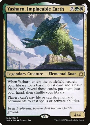 Yasharn, Implacable Earth 240, carta de Magic: The Gathering de Zendikar Rising