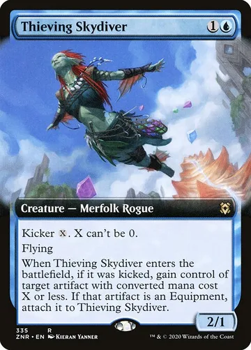 Thieving Skydiver 335, carta de Magic: The Gathering de Zendikar Rising