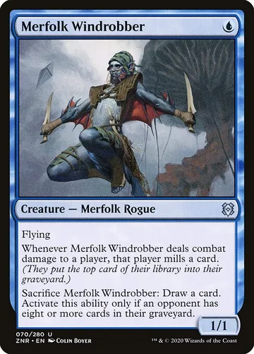 Merfolk Windrobber 70, carta de Magic: The Gathering de Zendikar Rising