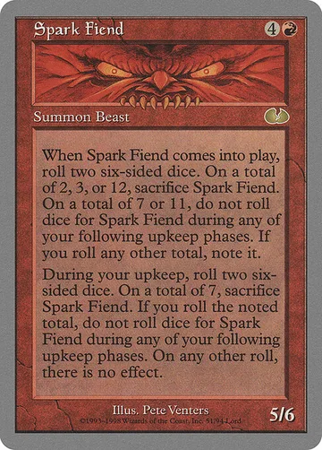 Spark Fiend 51, carta de Magic: The Gathering de Unglued