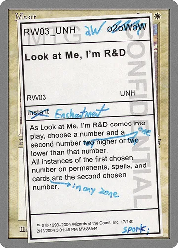 Look at Me, I'm R&D