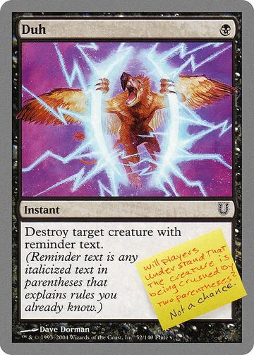 Duh 52, carta de Magic: The Gathering de Unhinged