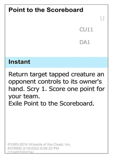 Point to the Scoreboard CU11