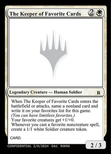 The Keeper of Favorite Cards RW90a
