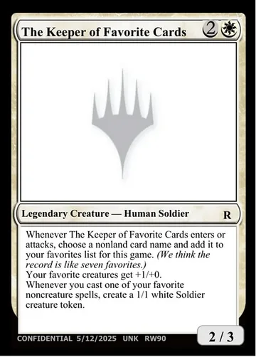 The Keeper of Favorite Cards RW90c