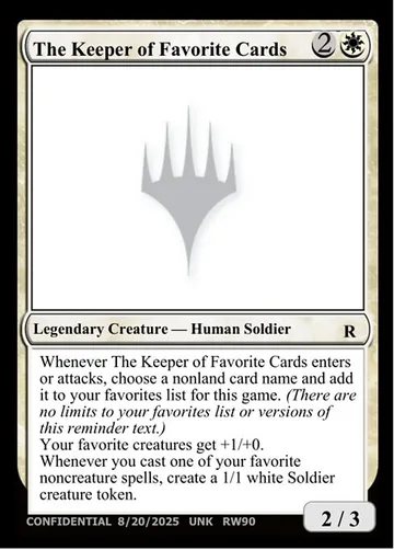 The Keeper of Favorite Cards RW90d