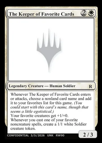The Keeper of Favorite Cards RW90e