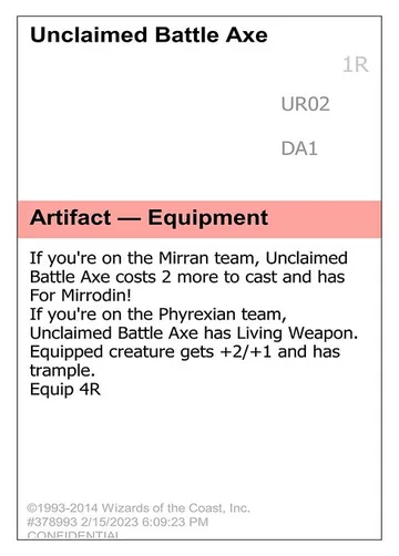 Unclaimed Battle Axe UR02c