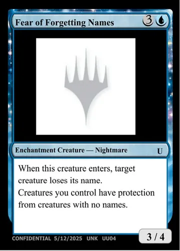 Fear of Forgetting Names UU04c