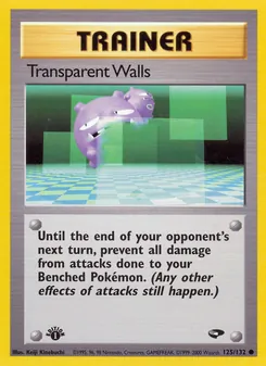 Transparent Walls 125/132, carta de Pokémon de Gym Challenge
