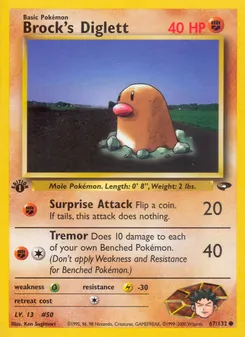 Brock's Diglett 67/132, carta de Pokémon de Gym Challenge