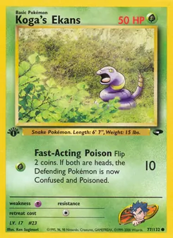 Koga's Ekans 77/132, carta de Pokémon de Gym Challenge