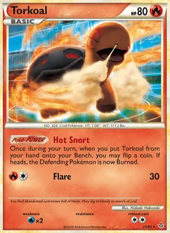 Torkoal 25/95, carta de Pokémon de Liberados
