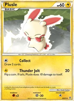 Plusle 36/95, carta de Pokémon de Liberados