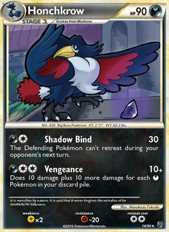 Honchkrow 16/90, carta de Pokémon de Undaunted