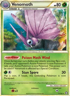 Venomoth 11/102, carta de Pokémon de Triumphant