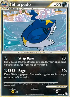 Sharpedo 30/102, carta de Pokémon de Triumphant