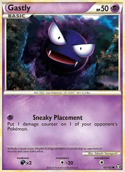 Gastly 63/102, carta de Pokémon de Triumphant