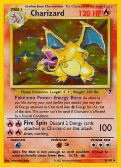 Charizard 3/110, carta de Pokémon de Legendary Collection
