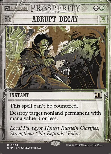 Abrupt Decay 34, carta de Magic: The Gathering de Breaking News