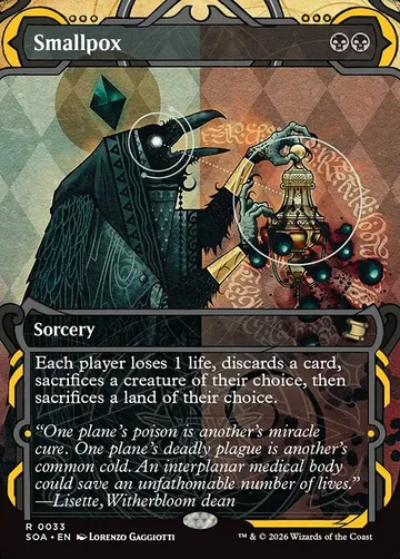 Smallpox 33, carta de Magic: The Gathering de Secrets of Strixhaven Mystical Archive