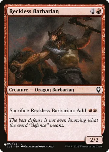 Reckless Barbarian CLB-193