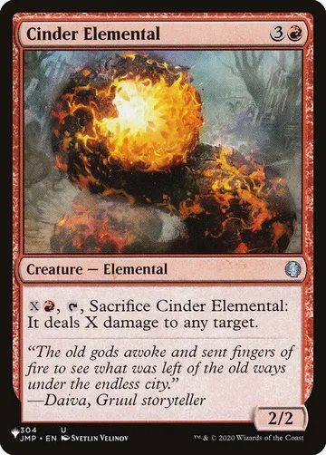 Cinder Elemental JMP-304, carta de Magic: The Gathering de The List