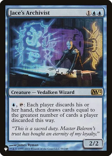 Jace's Archivist M12-59, carta de Magic: The Gathering de The List