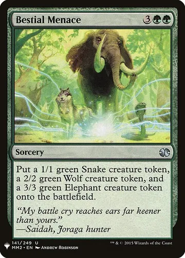 Bestial Menace MM2-141, carta de Magic: The Gathering de The List