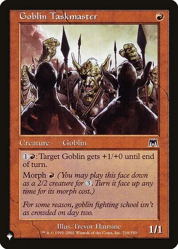 Goblin Taskmaster ONS-210, carta de Magic: The Gathering de The List