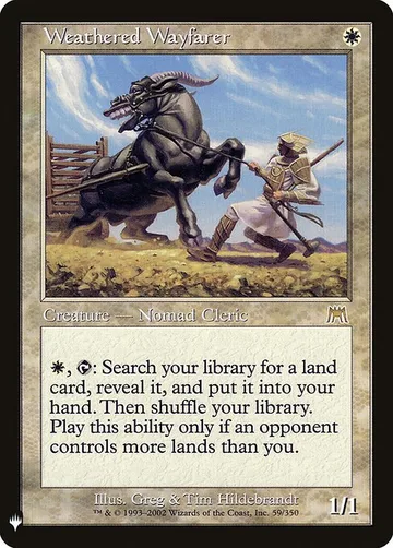 Weathered Wayfarer ONS-59, carta de Magic: The Gathering de The List