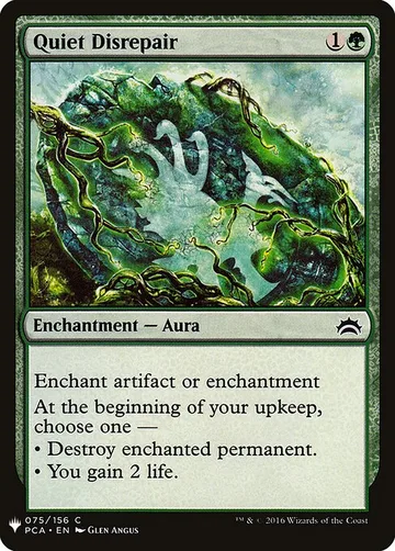 Quiet Disrepair PCA-75, carta de Magic: The Gathering de The List