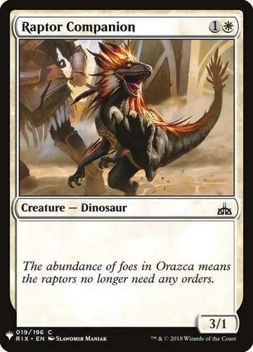Raptor Companion RIX-19, carta de Magic: The Gathering de The List